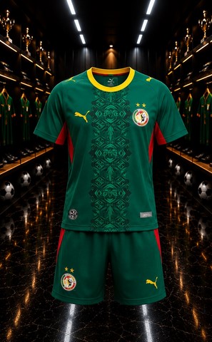 Ensemble Football Enfant Maillot + Short, vert, Sénégal,