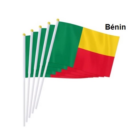 Drapeau mains Bénin, lot de 5/10/20/50/100 pieèces,