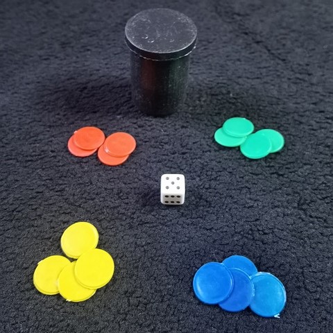 Boite de 1 dé et 16 pions pour jeu Ludo, remplacement, Djankawax,