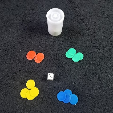 Boite de 1 dé et 16 pions pour jeu Ludo, remplacement, Djankawax,