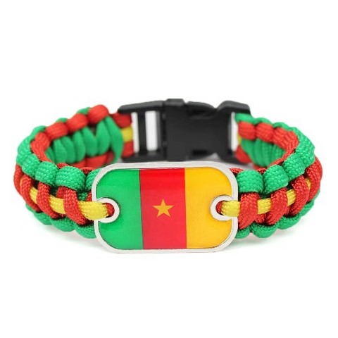 Cameroon flag steel plate bracelet,Drapeau national, Cameroun, Supporters, Fans, Football, Cameroun