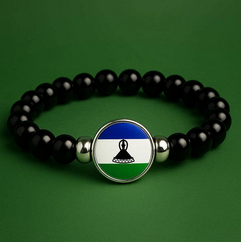 Bracelet Perles drapeau Lesotho, Supporters Football Africain. africa. can, Afrique, football, djankawax, Africa Football, Diaspora Africaine, drapeau,