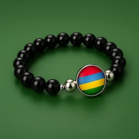 Bracelet Perles drapeau île Maurice,