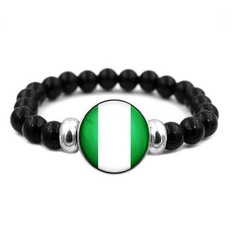 Bracelet plaque acier, Drapeau national, supporters ,Drapeau, fans supporters, Nigéria