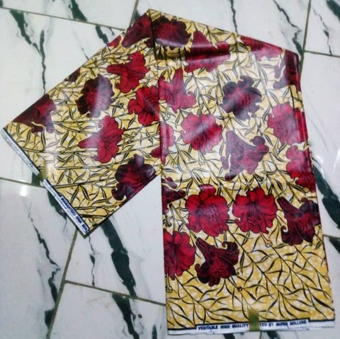 Tissu-Coton-fleurs rouge, Lafermedeleo-Djankawax,