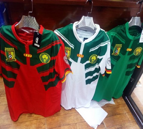Ensemble Maillot + Short, Cameroun, blanc, vert rouge, Football,