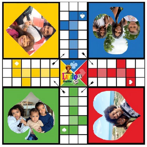 Ludo, bois Cameroun à personnaliser avec vos photos images, jeu de société, Djankawax,