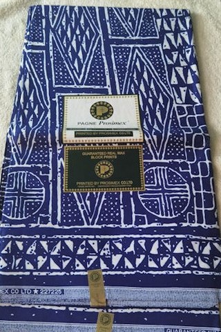 Ndop Bamiléké Cameroun bleu, 6 yard, Djankawax, tissus pagnes, wax,