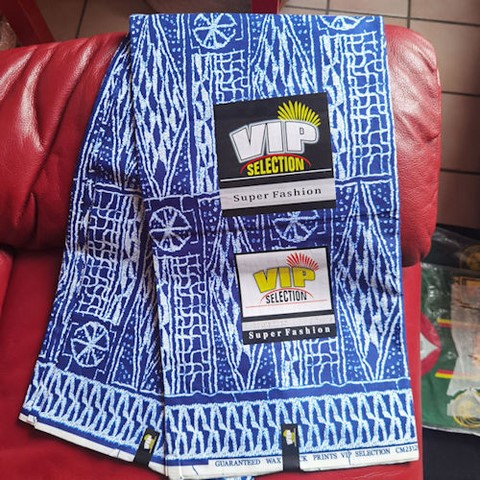 Ndop Bamiléké Cameroun bleu, 6 yard, Djankawax, tissus pagnes, wax,