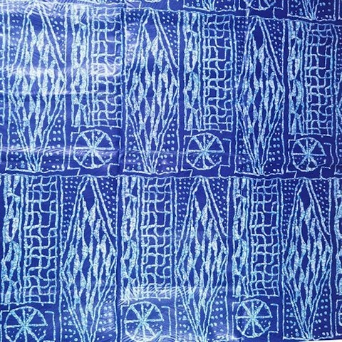 Ndop Bamiléké Cameroun bleu, 6 yard, Djankawax, tissus pagnes, wax,