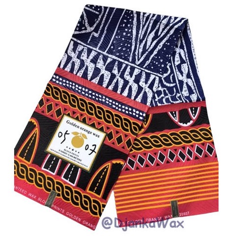 tissu pagne ndop orange, africain 6 yard,ventes solidaire,lafermedeleo,La ferme de Léo,