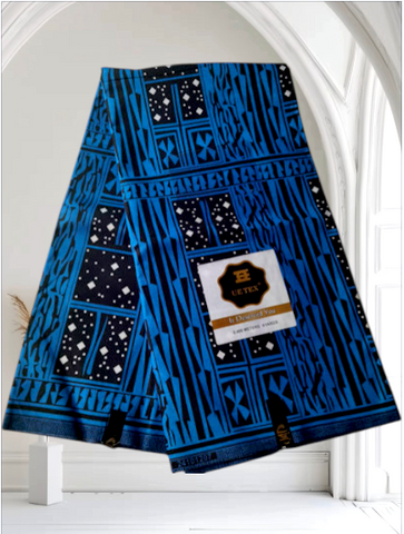 Ndop Bamiléké Cameroun bleu, 6 yard, Djankawax, tissus pagnes, wax,