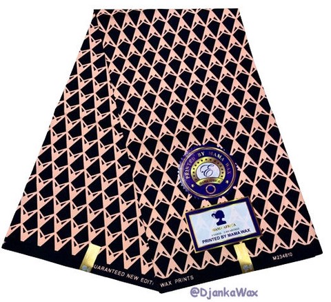 Coupon tissu pagne wax 2 tons marron, coupons et au yard