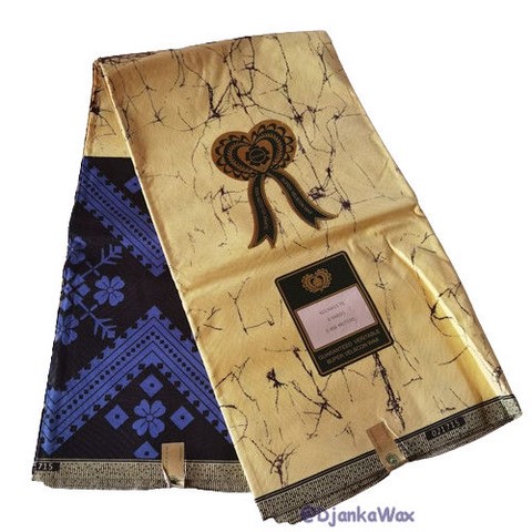 Tissu pagne wax africain 2 tons, 3 yards, Djankawax,