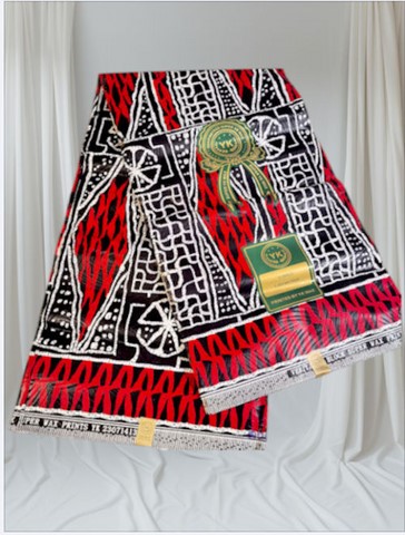 Ndop Bamiléké Cameroun 6 yard, rouge, Djankawax, tissus pagnes, wax,