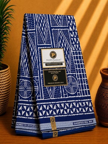 Ndop Bamiléké Cameroun bleu, 6 yard, Djankawax, tissus pagnes, wax,