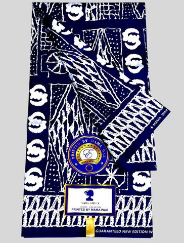 Ndop Bamiléké Cameroun bleu, 6 yard, Djankawax, tissus pagnes, wax,