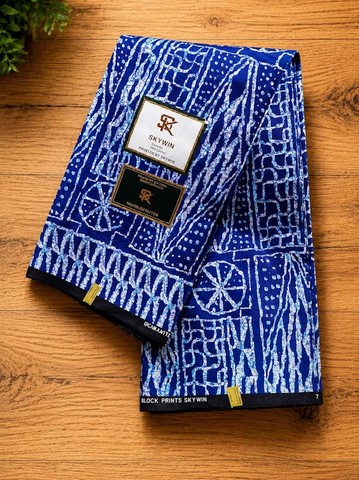 Ndop Bamiléké Cameroun bleu, 6 yard, Djankawax, tissus pagnes, wax,