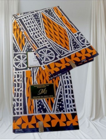 Ndop Bamiléké Cameroun 6 yard, orange, Djankawax, tissus pagnes, wax,