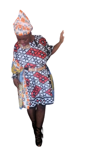 Robe africaine Gant en tissu pagne wax