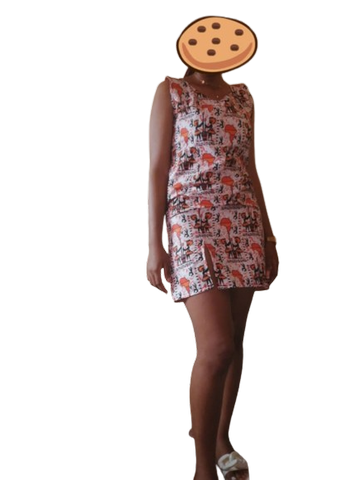 Robe africaine droite en tissu pagne wax