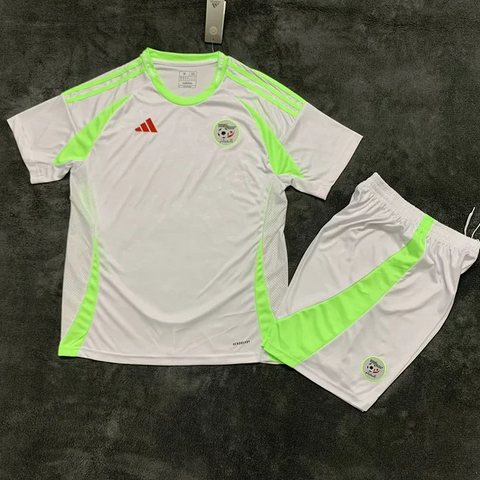 Ensemble Maillot + Short, Algérie, les Fennecs, blanc, Football, Jersey, Algéria, Soccer, Can, Caf, Africa,