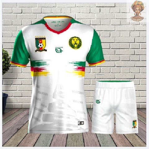 nsemble, Maillots de football Cameroun, Can, Caf, Afrique, blanc, Fourteen, pays africains,