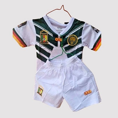 Ensemble Football Enfant Maillot + Short Cameroun, blanc,