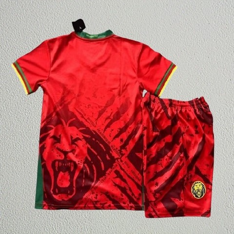 Ensemble Football Cameroun, Enfant Maillot + Short rouge, Can, Caf, Afrique, Soccer Africa,