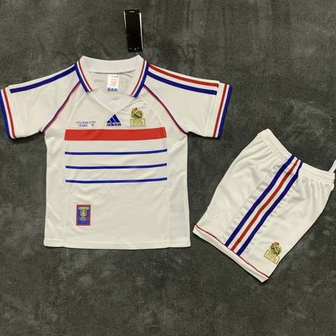 Ensemble Football Enfant Maillot + Short, blanc, France,