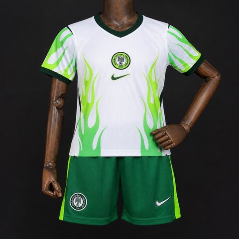 Ensemble Football Enfant Nigéria, Maillot + Short, blanc, Can, Caf, Afrique, Soccer Arica,
