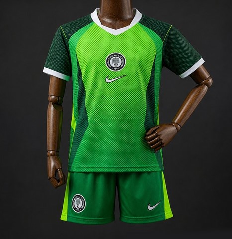 Ensemble Football Enfant Maillot + Short Nigéria, vert, Can, Caf, Afrique, Soccer Arica,