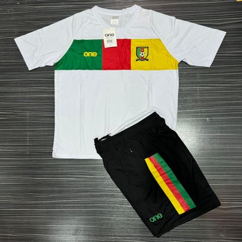 Ensemble Football blanc, Maillot + Short Cameroun,