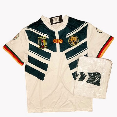 Ensemble Maillot + Short, Cameroun, blanc, vert rouge, Football,