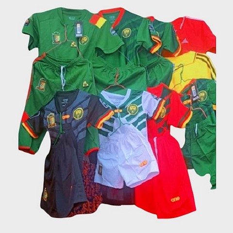 Ensemble Football Enfant Maillot + Short Cameroun, blanc,