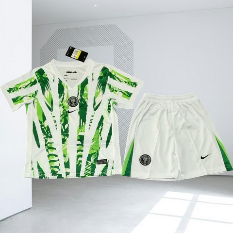 Ensemble Football Enfant Nigéria, Maillot + Short, blanc, Can, Caf, Afrique, Soccer Arica,