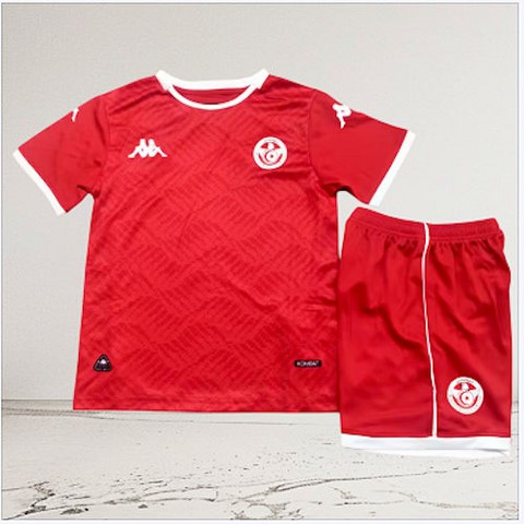 Ensemble Football Tunisie Enfant Maillot + Short, 2026.  Blanc, AiglesDeCarthage, SupporterTunisien, Can, Caf, Afrique,