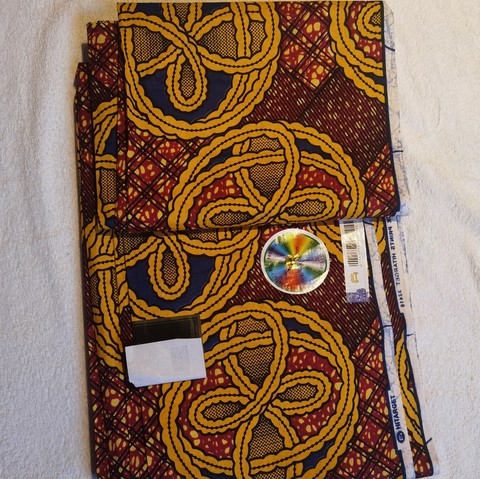 Coupon tissu pagne wax africain Cameroun, 