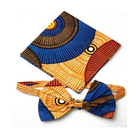 Noeud Papillon + Pochette En Tissu Wax,