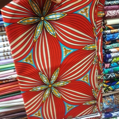 Tissu Coton, rouge, Djankawax, Lafermedeleo-Djankawax,