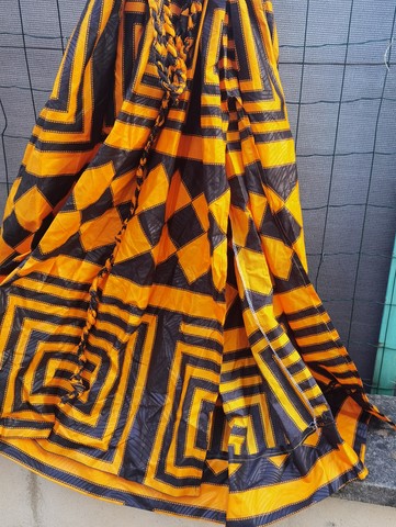 Robe africaine en tissu pagne wax Cameroun