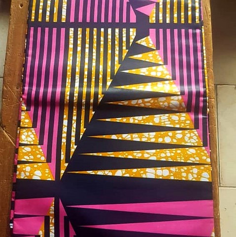 Tissu pagne wax africain rose, RDPC, Paul Biya, Cameroun,  La ferme de Léo, ventes solidaires, Djankawax,