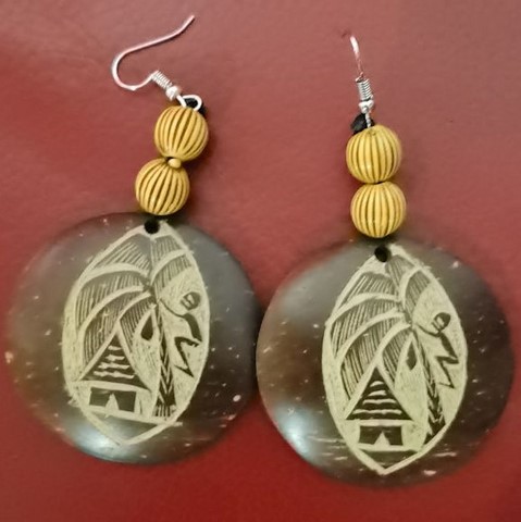 Boucles d'oreilles artisanat Cameroun,