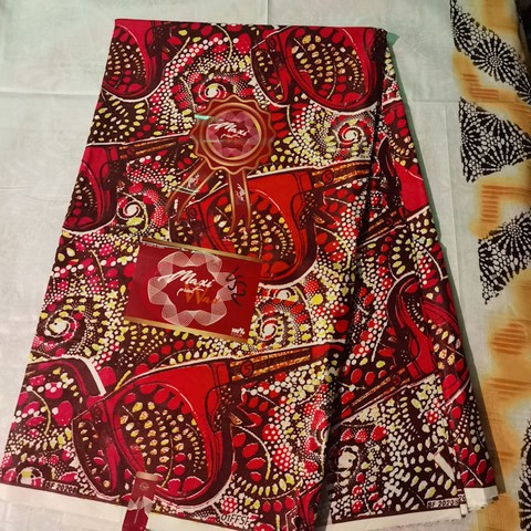 Tissu-Coton-fleurs rouge, Lafermedeleo-Djankawax,