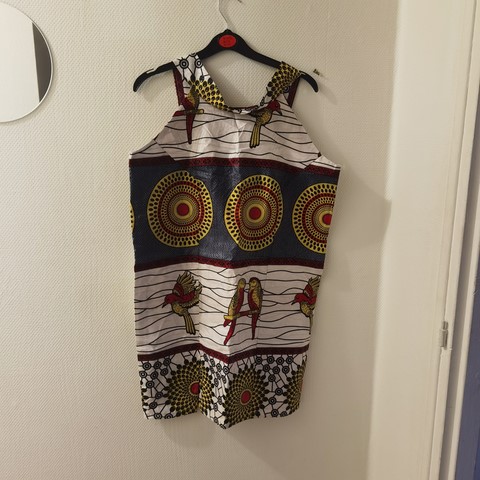 Robe africaine en tissu pagne wax Cameroun