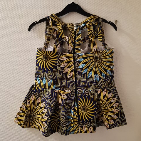 Ensemle Jupe et top en tissu pagne wax, Cameroun, djankawax,