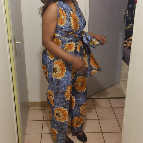 Robe africaine en tissu pagne wax Cameroun