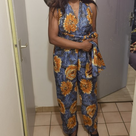 Robe africaine en tissu pagne wax Cameroun