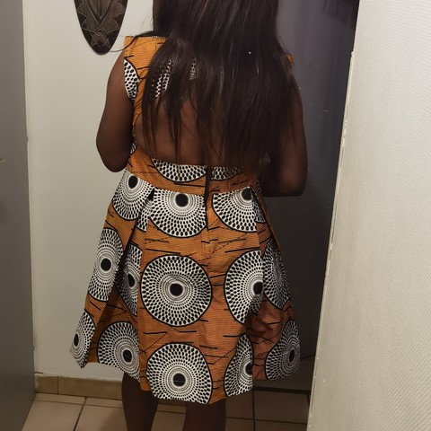 Robe africaine en tissu pagne wax Cameroun