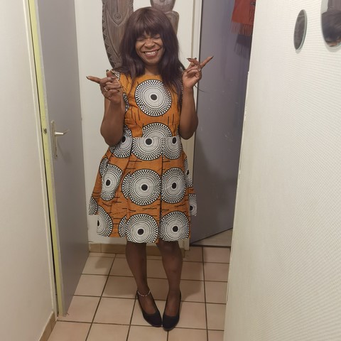 Robe africaine kaba, boubou en tissu pagne wax, 